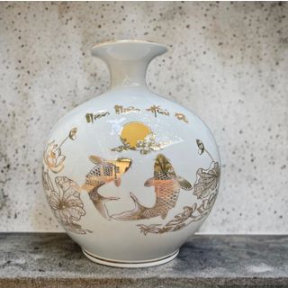 Bình hút lộc 26cm vẽ cảnh vàng kim gốm sứ Bát Tràng Duy Anh