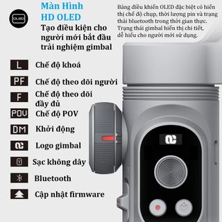 Gimbal SMART X PRO, Gậy chống rung quay phim cao cấp, thiết bị quay video cho điện thoại, tích hợp đèn Led 3 chế độ sáng và sạc nhanh không dây, xoay 360 độ hỗ trợ quay phim, chụp ảnh chuyên nghiệp