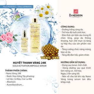 Dr Hedison Gold activation ampoule serum – Huyết thanh tinh chất vàng 24k – 50ml
