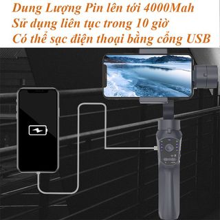 Gimbal F10 3Axis Pro - Tích hợp sạc dự phòng - Pin 3200 mAh, Gậy quay phim chống rung tự động quay theo khuôn mặt, điều khiển 4 chiều dễ dàng