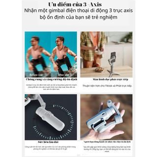 Gimball Chống Rung Cho Điện Thoại 3 - Axic F5 Chính Hãng - Tay Cầm Quay Phim Điện Thoại Giá Rẻ - Gậy Gimbal chống rung quay phim, quay vlog, tự động cân chỉnh, chuyển cảnh mượt mà, Xoay 306 độ