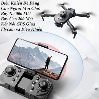 Flycam mini KS11 động cơ không chổi than - 2 camera quay phim chụp ảnh ful HD, Plycam điều khiển từ xa có cảm biến va chạm, Dung lượng pin trâu