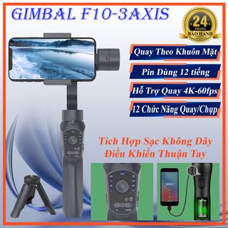 Gimbal chống rυng cao cấp F10, tay cầm chống rυng giá rẻ, chuyển cảnh mượt mà, thiết kế nhỏ gọn tiện lợi, pin siêu trâu