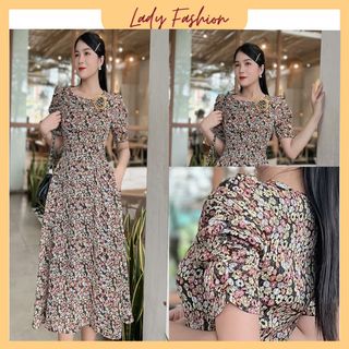 [HCM] Đầm xòe hoa nhí gắn hoa dễ thương D089 - Khánh Linh Style - Ladyfashion giá sỉ