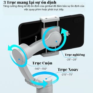 Tay cầm chống rung Gimbal Axis F5 - Gimbal Chống Rung Cho Điện Thoại 3 Trục - Thiết bị quay video, tự động cân chỉnh, chuyển cảnh mượt mà,