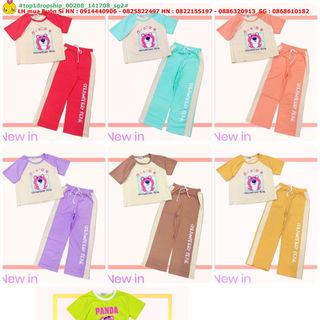 ❤ Hàng sỉ SG❤ Bộ áo croptop quần suông ống bass bé gái, chất thun cotton, size 15-55kg, top1dropship_00208_141708_sg2 giá sỉ