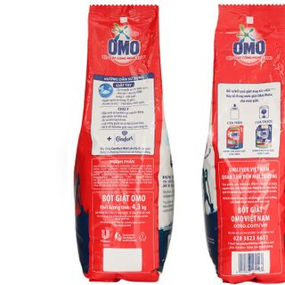Bột giặt OMO công nghệ giặt xanh giúp xoáy bay vết bẩn loại bỏ mùi hôi 4.3kg
