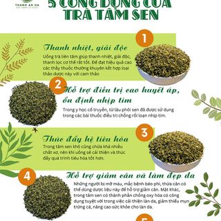Trà tâm sen khô giúp ngủ ngon, thanh nhiệt giải độc, hỗ trợ làm đẹp