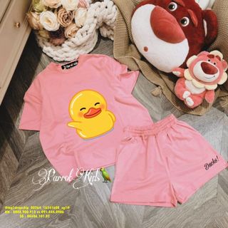 Hàng Sỉ SGBộ cộc tay, cho cả mẹ và bé, thun cotton cao cấp, quần đùi, in hình vịt - top1dropship_00264_16341608_sg1