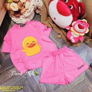Hàng Sỉ SGBộ cộc tay, cho cả mẹ và bé, thun cotton cao cấp, quần đùi, in hình vịt - top1dropship_00264_16341608_sg1