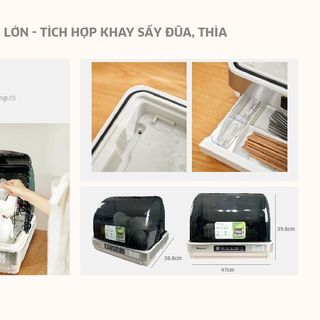 Máy Khử Khuẩn Bát Kangaroo KG45DUV , Máy Sấy Bát Đũa Có Tích Hợp Tiệt Trùng Bằng Tia UV Khử Khuẩn 99,9% Bảo Vệ Sức Khỏe