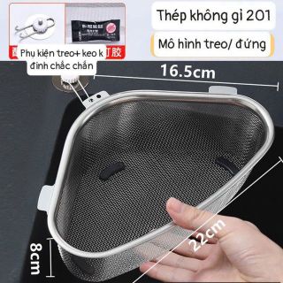 Rổ lọc rác, thức ăn thừa bồn rửa chén bát ngăn tắc cống - Chất liệu inox không hoen gỉ