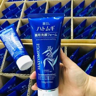Sữa rửa mặt Hatomugi Xanh Nhật bản 130gr da dầu, mụn