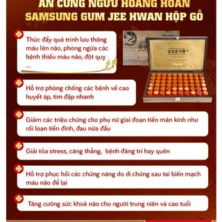 [NỘI ĐỊA HÀN QUỐC] An cung ngưu hoàng hoàn Hàn Quốc hộp gỗ 60 viên của Samsung Pharm - chống đột quỵ - Ổn định huyết áp - Bổ não