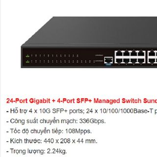 Thiết Bị Chuyển Mạch 8 POE Gigabit 2 SFP Sundray XS3000-28X-SI