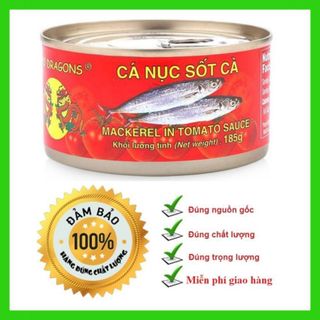 [COMBO 4 HỘP MIỄN SHIP] Cá hộp, Cá nục, Cá Trích, Cá mòi sốt cà chua 185g Two Dragon thơm ngon, đậm đà