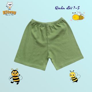 Quần đùi chục unisex cho bé từ 1-5 tuổi, chất liệu cotton, co giãn, mềm mịn