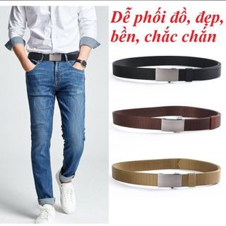 Thắt lưng nam vải dù, vải bố✔️FREESHIP✔️ dây nịt nam chắc chắn, Khóa kim loại tự động