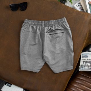 Quần short thun nam, quần đùi nam cao cấp, chất thun poly 2 da trơn láng, co giãn 4c, 3 túi khoá kéo - size từ 50kg - 85kg