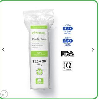 BÔNG TẨY TRANG  REGENTOX TRÒN SẠCH SÂU 150 MIẾNG