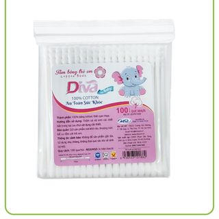 1 lốc tăm bông Diva gói 200 que (lốc 12 gói)