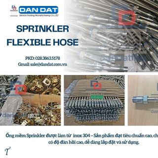 Ống nối mềm chữa cháy, ống inox dẫn nước chữa cháy, dây mềm sprinkler PCCC, ống nối mềm cứu hỏa, đầu phun sprinkler