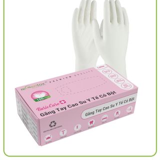 Găng tay y tế Latex REGENTOX có bột Basic Care 240mm hộp 100 cái. Size S, M, L