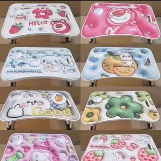 Bàn học gấp gọn 5D cao cấp có khe cắm Ipad, có ngăn kéo để đựng bút, chỗ để cốc nước - Bàn học chống bụi- có tay xách tiện lợi