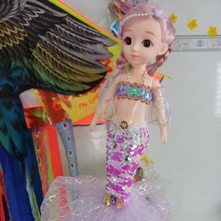 Lồng đèn trung thu nàng tiên cá  di chuyển nhạc đèn