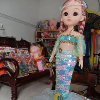 Lồng đèn trung thu nàng tiên cá  di chuyển nhạc đèn
