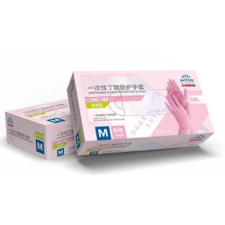 Găng Tay Cao Su Hộp 100 Chiếc Màu Hồng Siêu Dai Đầu Ngón Tay Có Nhám