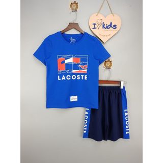 XB0152-A - Bộ bé trai, cotton, cộc tay, in LACOS, size nhỡ 9-14 - ri6 - nhà phân phối Vkids