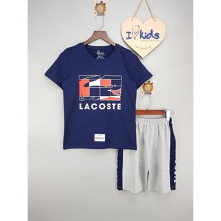 XB0152-A - Bộ bé trai, cotton, cộc tay, in LACOS, size nhỡ 9-14 - ri6 - nhà phân phối Vkids