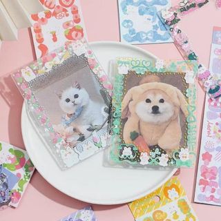 hình dán sticker mèo thỏ bling cute dễ thương làm DIY, decor toploader