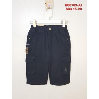 BQ0703-A1 - Quần bé trai short kaki túi hộp , màu đen , size đại 15t-20t giá sỉ