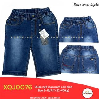 Quần Short Jean Nam màu Xanh, Quần Lửng Nam Jean thời trang cao cấp size 20-50kg -XQJ0076
