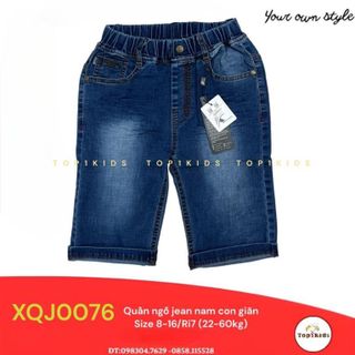 Quần Short Jean Nam màu Xanh, Quần Lửng Nam Jean thời trang cao cấp size 20-50kg -XQJ0076