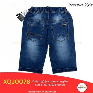 Quần Short Jean Nam màu Xanh, Quần Lửng Nam Jean thời trang cao cấp size 20-50kg -XQJ0076