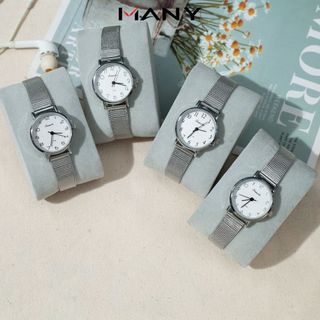 Đồng hồ nữ Timele mặt tròn thời trang - Đồng hồ đeo tay nữ dây lưới thép không gỉ