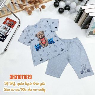 Bộ đồ nữ áo phông in hình gấu,quần legging set đồ nữ siêu đẹp hàng hot nhất hè này size 15-20 (40-60kg)