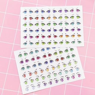 decal nuớc hình dán mắt chibi làm figure