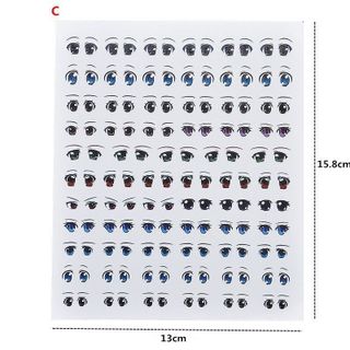 decal nuớc hình dán mắt chibi làm figure