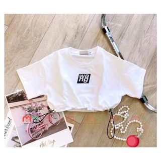 Áo croptop bé gái dây rút, thun cotton mềm mịn co dãn, 12-56kg, Top1Kids_211100_sg2