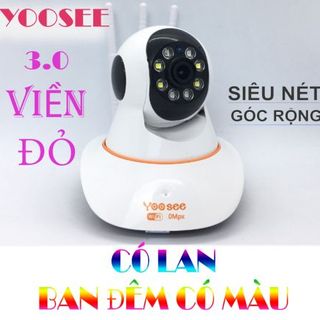 CAMERA IP WIFI 3 ANTEN YOOSEE ĐỎ LOGO 3.0 , CÓ CỔNG LAN ( HÌNH ẢNH 2.0 MPX ) 3.0 ĐỎ giá sỉ