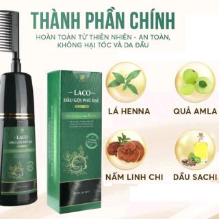 DẦU GỘI PHỦ BẠC AN TOÀN, LÀNH TÍNH 200ML - LACO