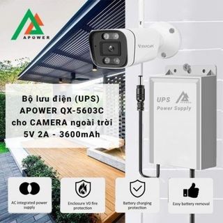 Bộ lưu điện (UPS) APOWER QX-5603C cho CAMERA ngoài trời 5V 2A - 3600mAh giá sỉ