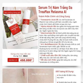 SERUM ĐIỀU TRỊ NÁM - TRẮNG DA TREAMAX MELASMA AI