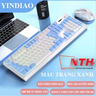 Bộ bàn phím chuột không dây Yindiao KM-01 kết nối bằng chip USB 2.4G chuyên game có đèn led cực đẹp
