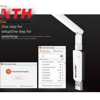 USB WIFI CHUẨN N TỐC ĐỘ 300MBPS TENDA U1 CHÍNH HÃNG ( KÈM ANTEN RỜI )