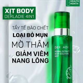 XỊT MỤN LƯNG DERLADIE HERBAL EXTRACT BODY SOLUTION MIST 150ML